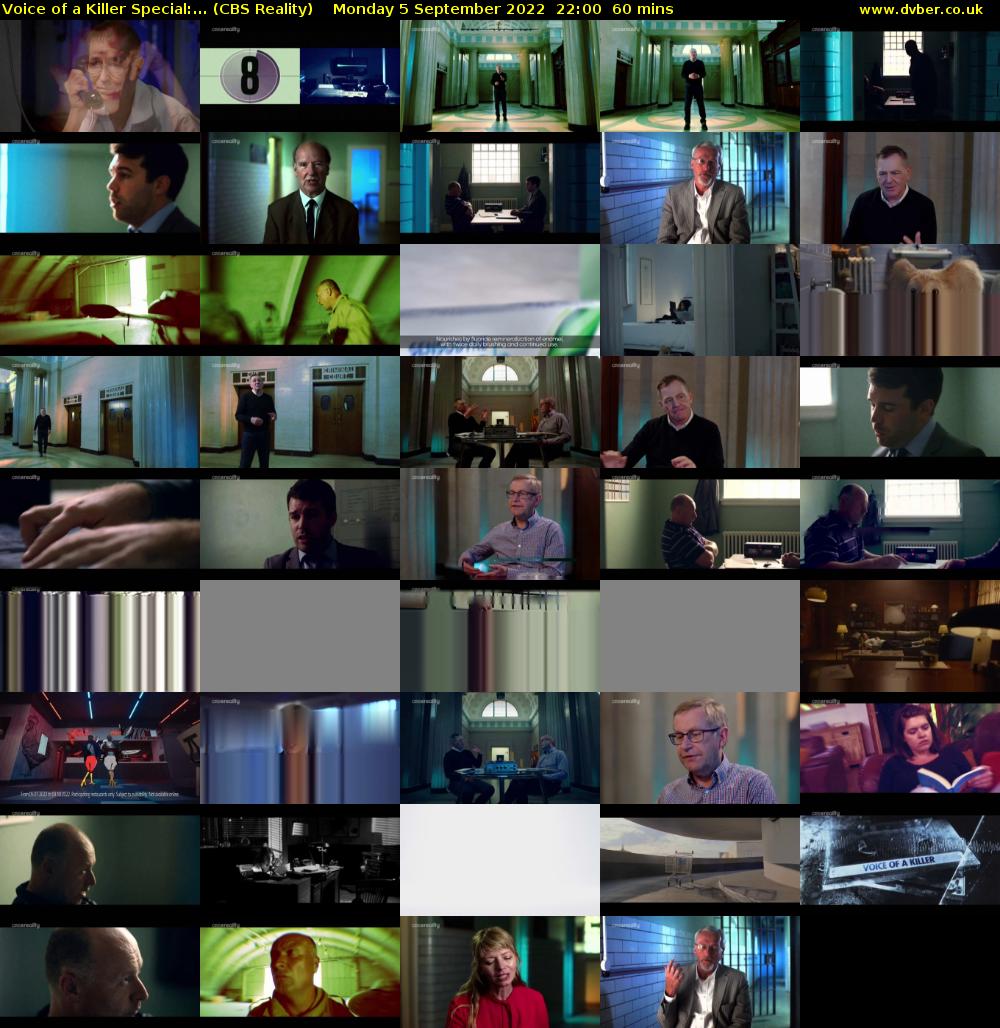 Voice of a Killer Special:... (CBS Reality) Monday 5 September 2022 22:00 - 23:00