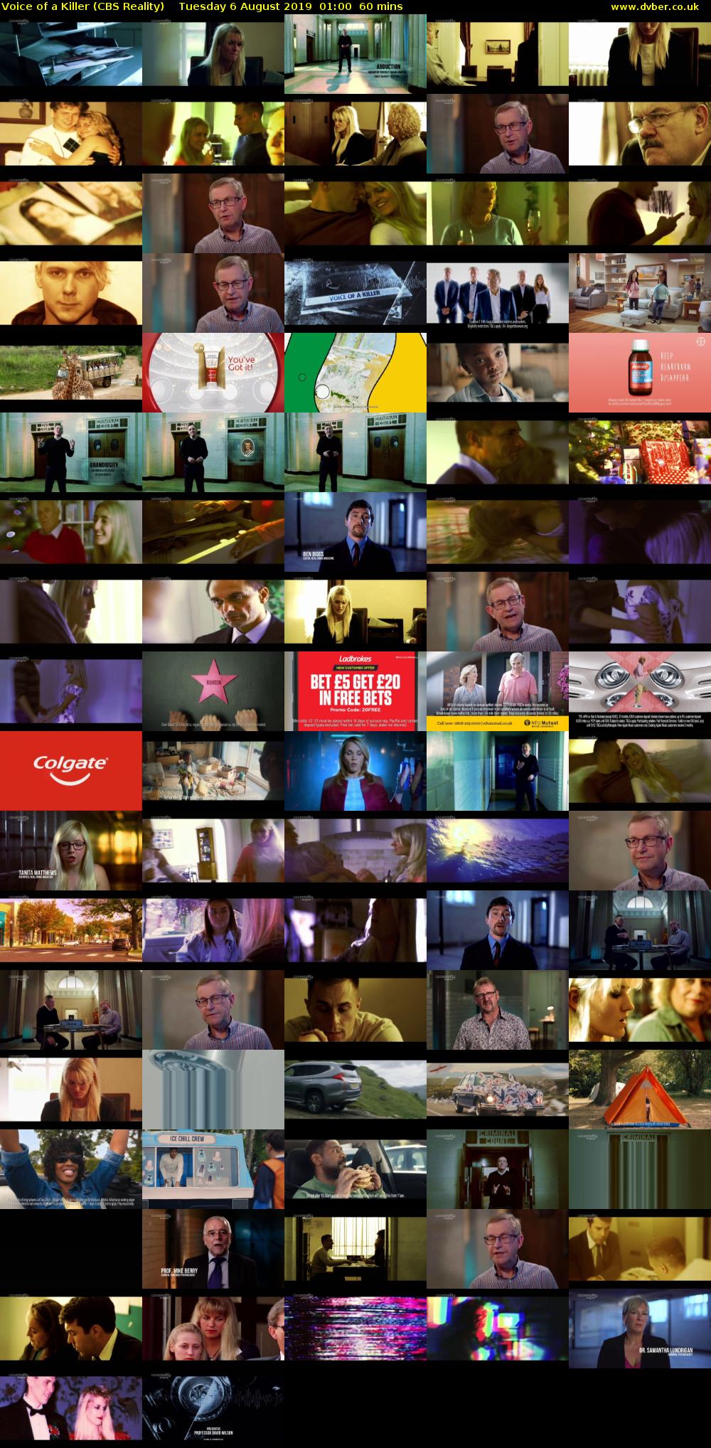 Voice of a Killer (CBS Reality) Tuesday 6 August 2019 01:00 - 02:00