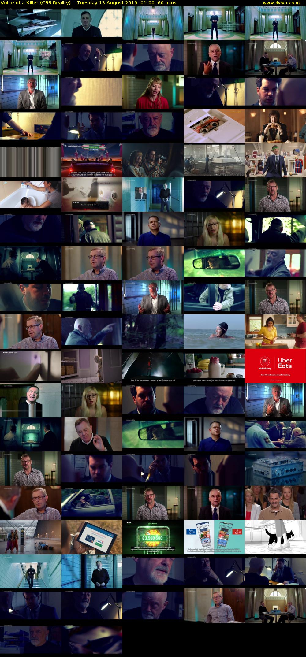 Voice of a Killer (CBS Reality) Tuesday 13 August 2019 01:00 - 02:00
