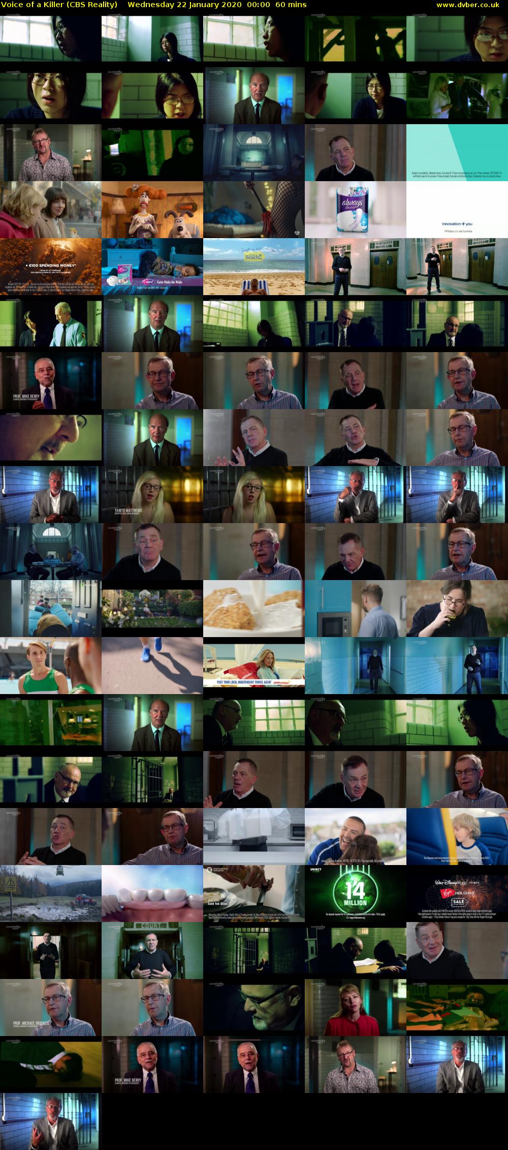 Voice of a Killer (CBS Reality) Wednesday 22 January 2020 00:00 - 01:00