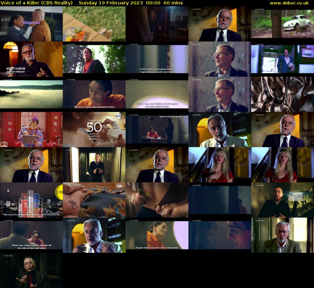 Voice of a Killer (CBS Reality) Sunday 19 February 2023 00:00 - 01:00