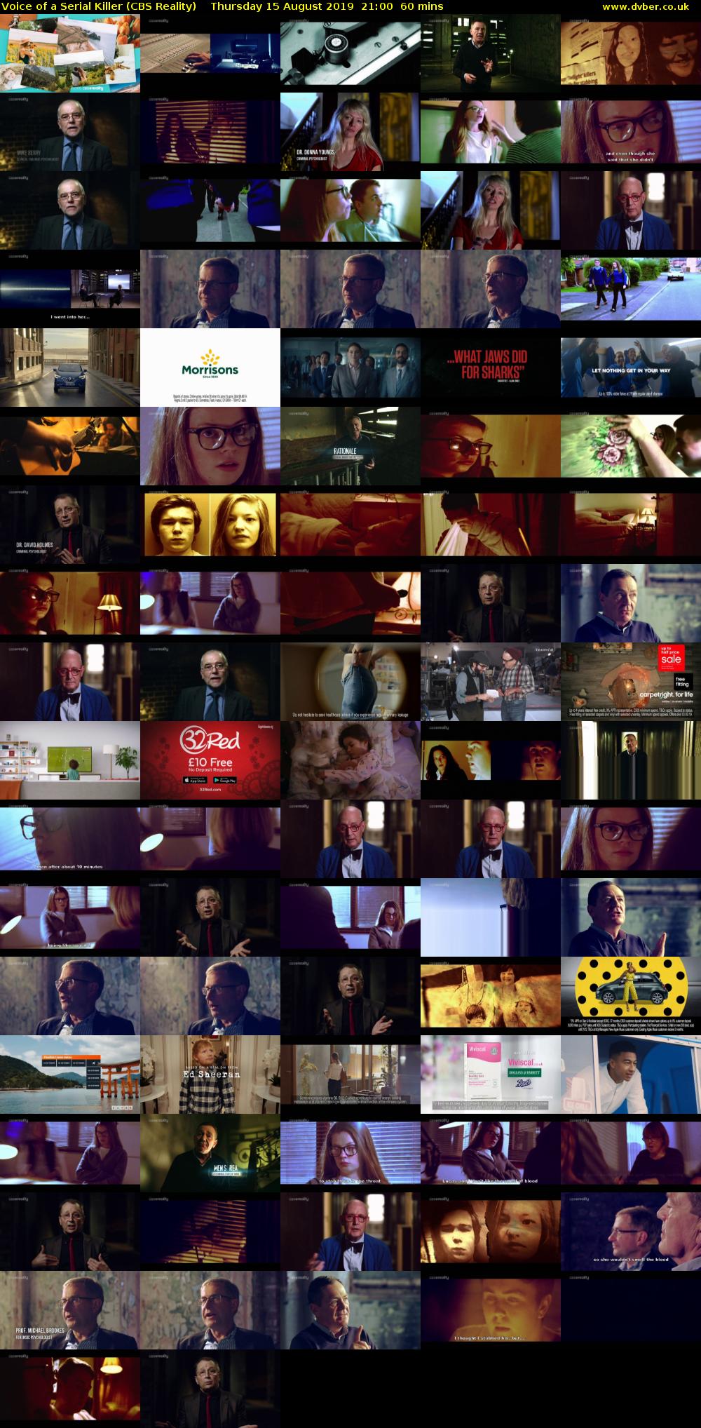 Voice of a Serial Killer (CBS Reality) Thursday 15 August 2019 21:00 - 22:00