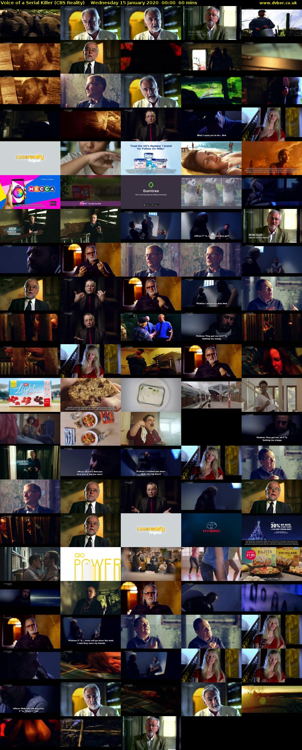 Voice of a Serial Killer (CBS Reality) Wednesday 15 January 2020 00:00 - 01:00