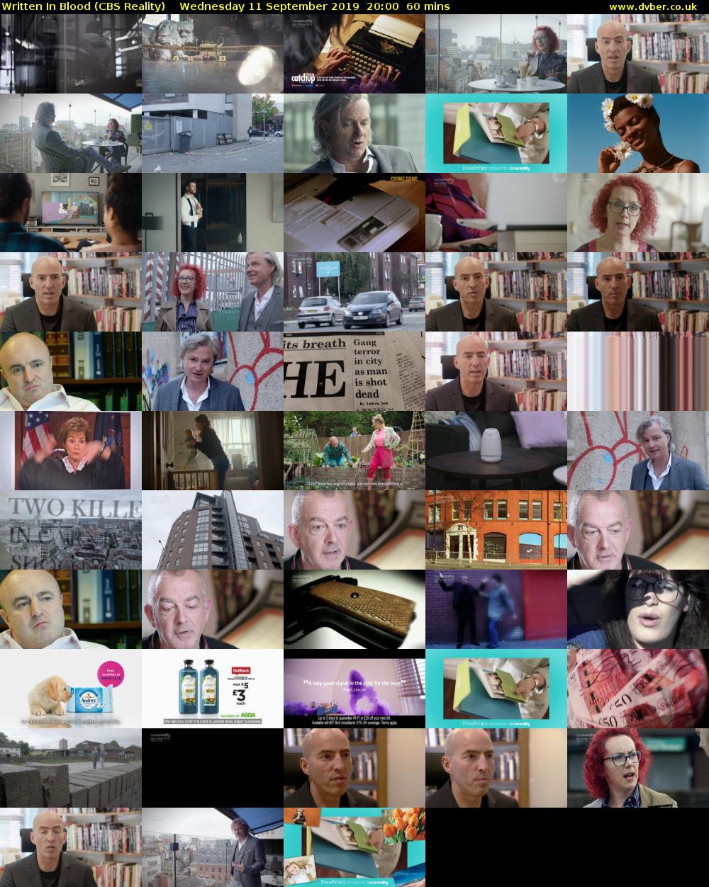 Written In Blood (CBS Reality) Wednesday 11 September 2019 20:00 - 21:00