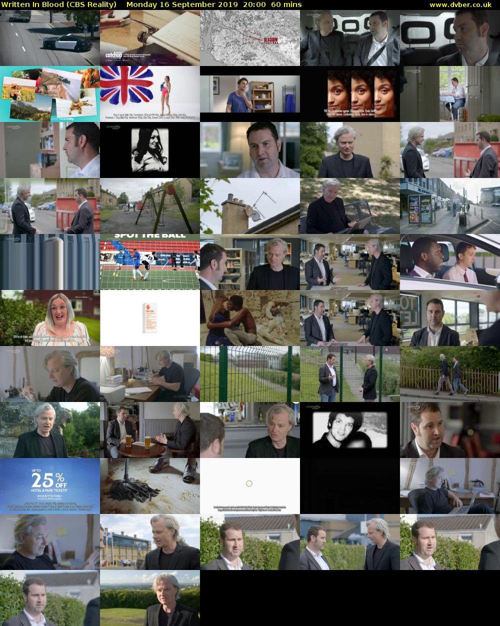 Written In Blood (CBS Reality) Monday 16 September 2019 20:00 - 21:00