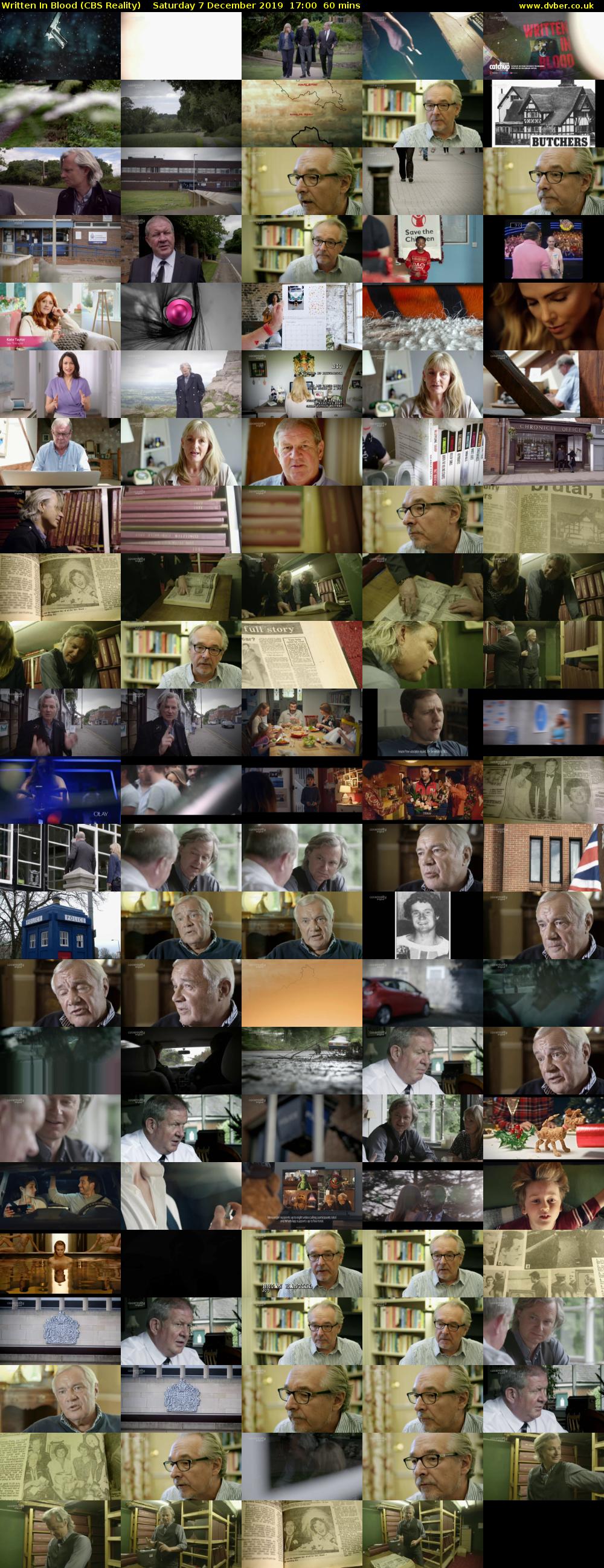 Written In Blood (CBS Reality) Saturday 7 December 2019 17:00 - 18:00