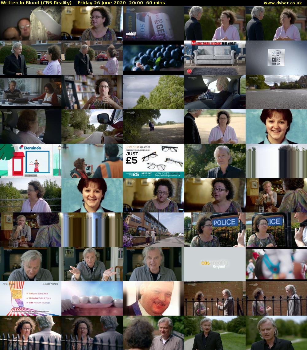 Written In Blood (CBS Reality) Friday 26 June 2020 20:00 - 21:00