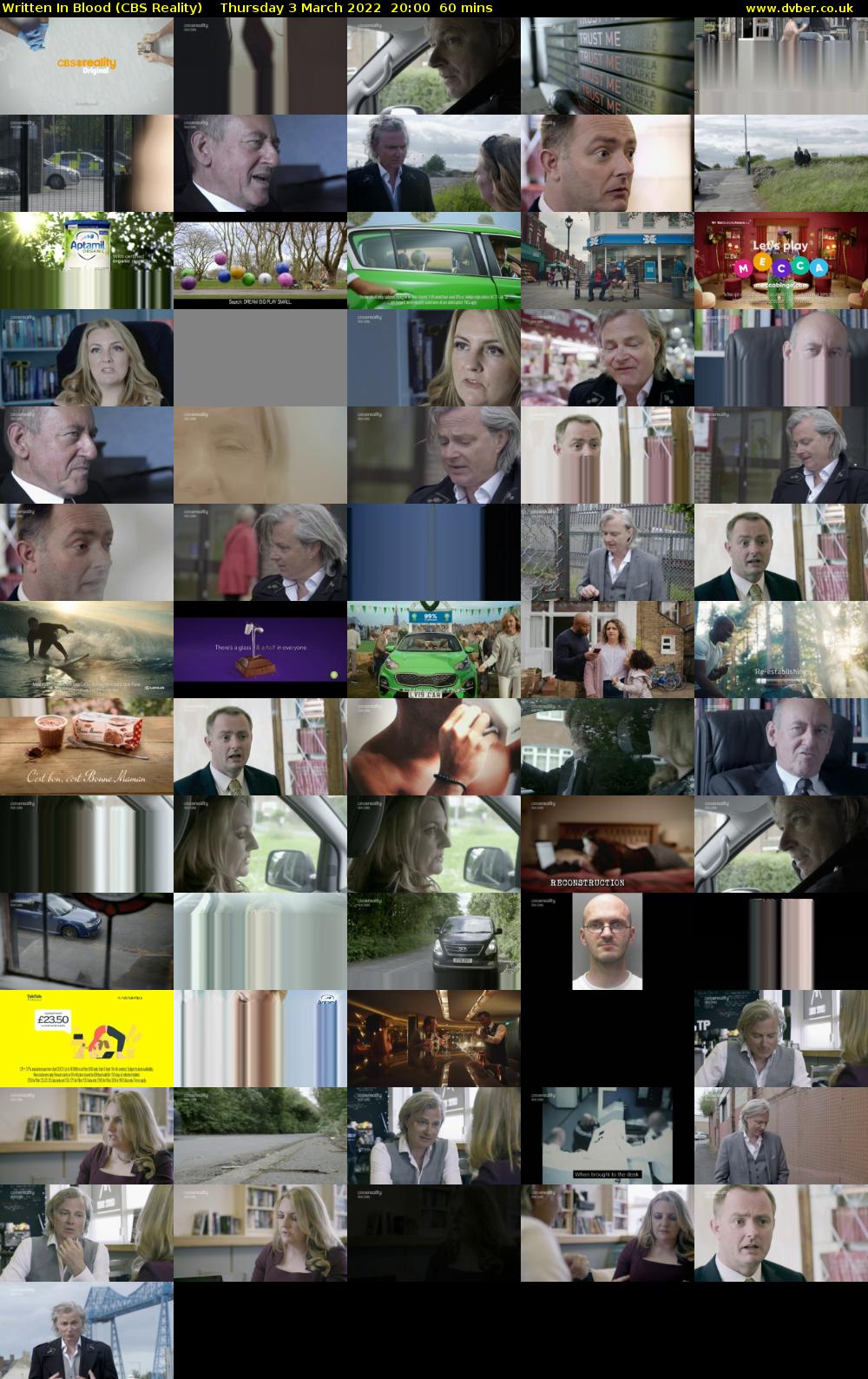 Written In Blood (CBS Reality) Thursday 3 March 2022 20:00 - 21:00