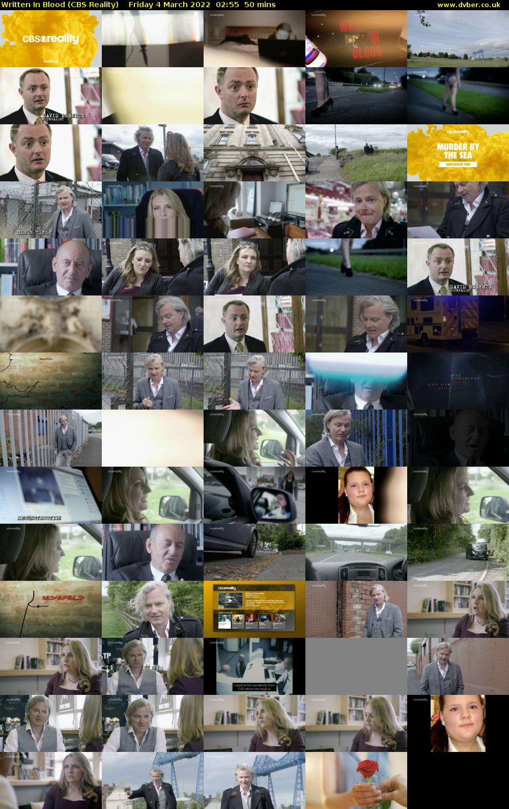 Written In Blood (CBS Reality) Friday 4 March 2022 02:55 - 03:45