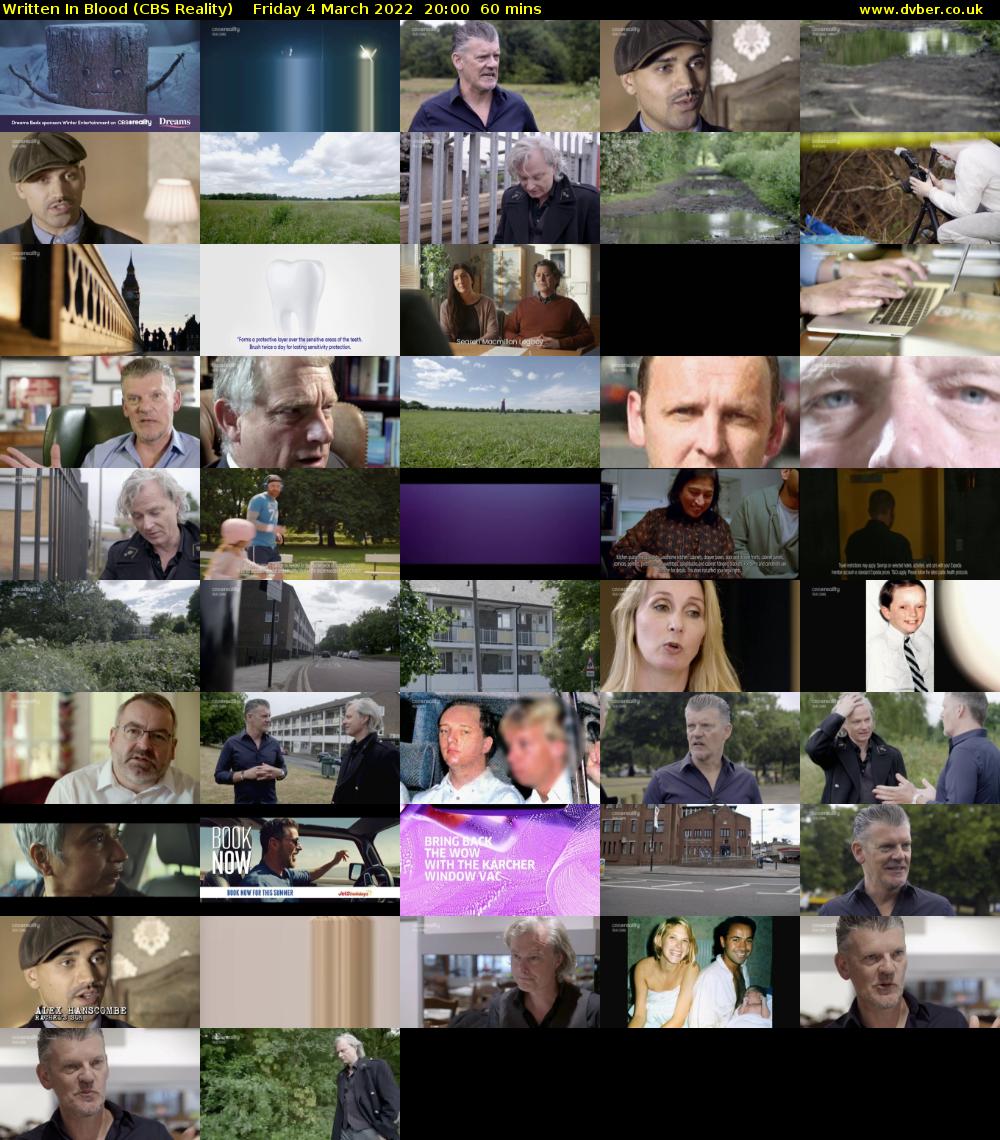 Written In Blood (CBS Reality) Friday 4 March 2022 20:00 - 21:00