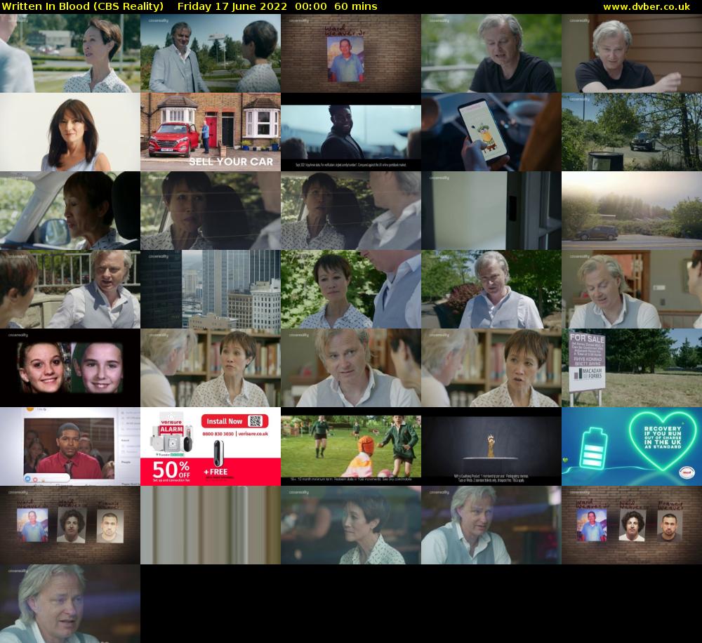 Written In Blood (CBS Reality) Friday 17 June 2022 00:00 - 01:00