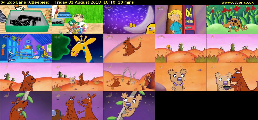 64 Zoo Lane (CBeebies) Friday 31 August 2018 18:10 - 18:20