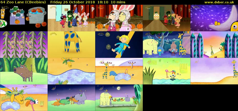 64 Zoo Lane (CBeebies) Friday 26 October 2018 18:10 - 18:20