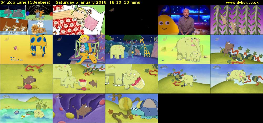 64 Zoo Lane (CBeebies) Saturday 5 January 2019 18:10 - 18:20