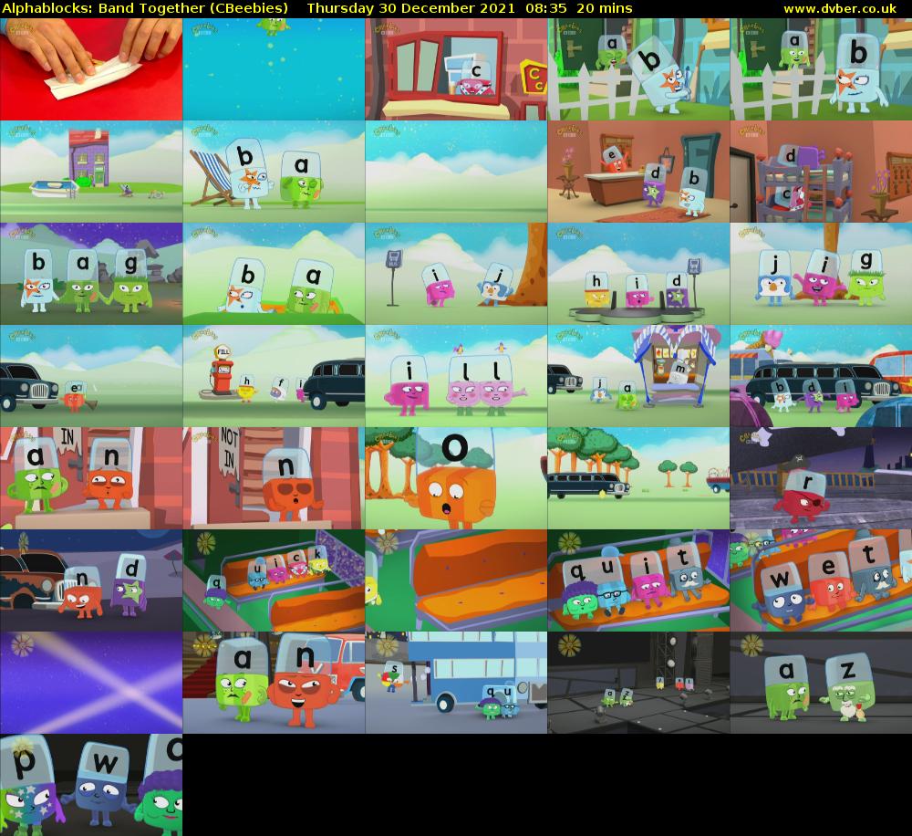 Alphablocks: Band Together (CBeebies) Thursday 30 December 2021 08:35 - 08:55