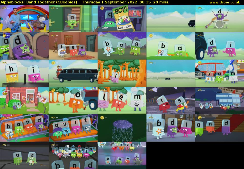 Alphablocks: Band Together (CBeebies) Thursday 1 September 2022 08:35 - 08:55
