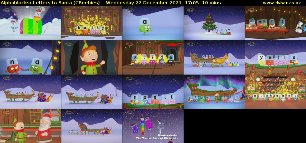 Alphablocks: Letters to Santa (CBeebies) Wednesday 22 December 2021 17:05 - 17:15