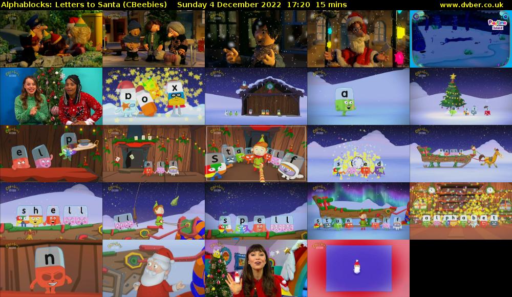 Alphablocks: Letters to Santa (CBeebies) Sunday 4 December 2022 17:20 - 17:35