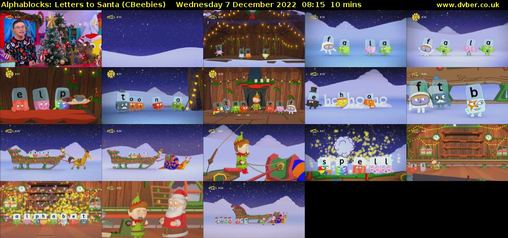 Alphablocks: Letters to Santa (CBeebies) Wednesday 7 December 2022 08:15 - 08:25