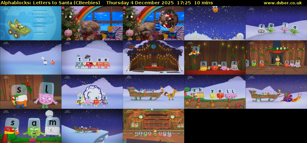 Alphablocks: Letters to Santa (CBeebies) Thursday 4 December 2025 17:25 - 17:35
