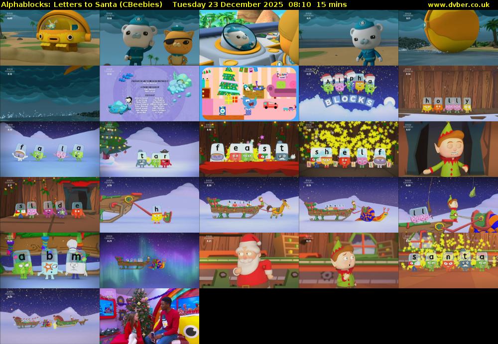 Alphablocks: Letters to Santa (CBeebies) Tuesday 23 December 2025 08:10 - 08:25