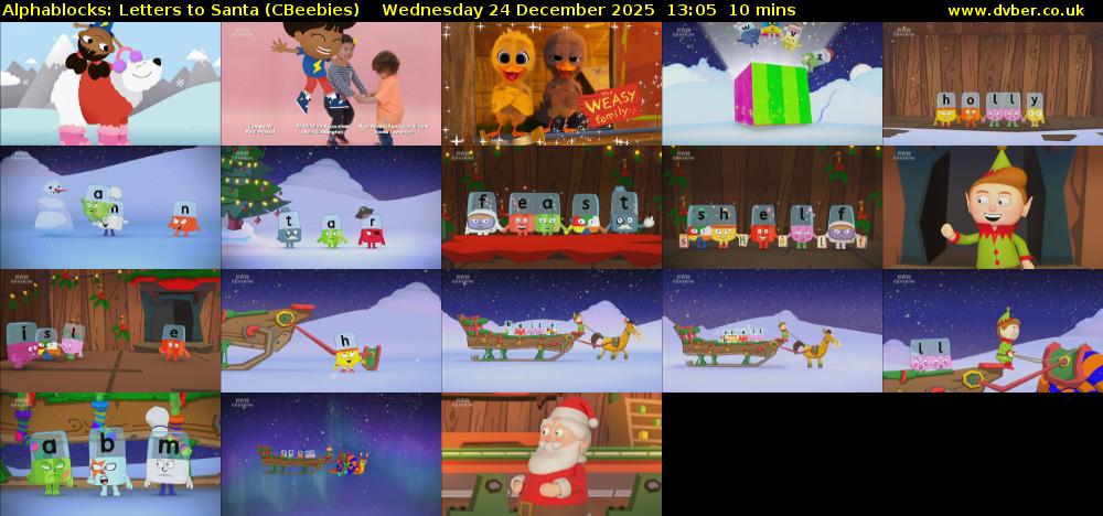 Alphablocks: Letters to Santa (CBeebies) Wednesday 24 December 2025 13:05 - 13:15