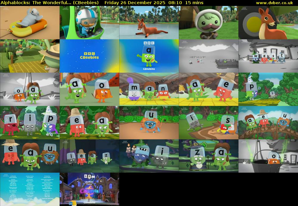 Alphablocks: The Wonderful... (CBeebies) Friday 26 December 2025 08:10 - 08:25