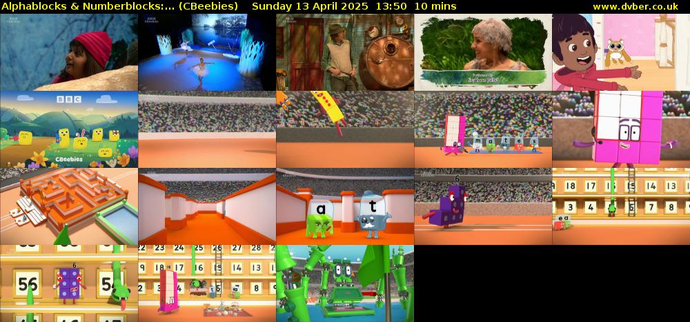 Alphablocks & Numberblocks:... (CBeebies) Sunday 13 April 2025 13:50 - 14:00