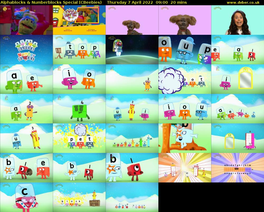 Alphablocks & Numberblocks Special (CBeebies) Thursday 7 April 2022 09:00 - 09:20