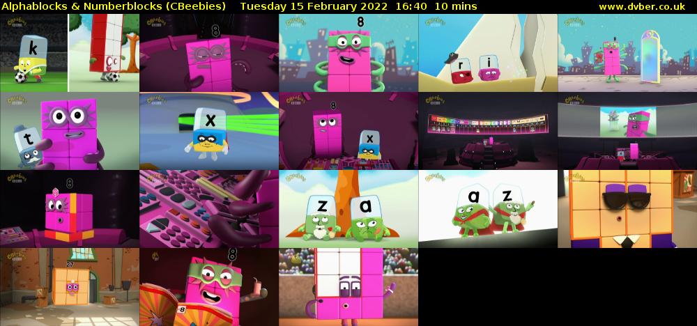 Alphablocks & Numberblocks (CBeebies) Tuesday 15 February 2022 16:40 - 16:50