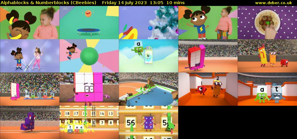 Alphablocks & Numberblocks (CBeebies) Friday 14 July 2023 13:05 - 13:15