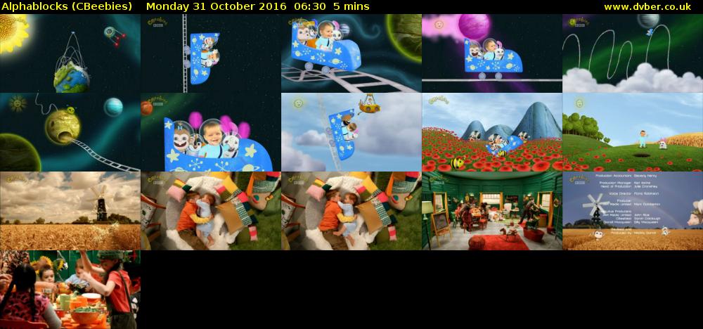 Alphablocks (CBeebies) Monday 31 October 2016 06:30 - 06:35