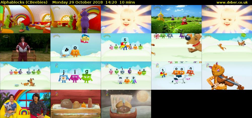 Alphablocks (CBeebies) Monday 29 October 2018 14:20 - 14:30