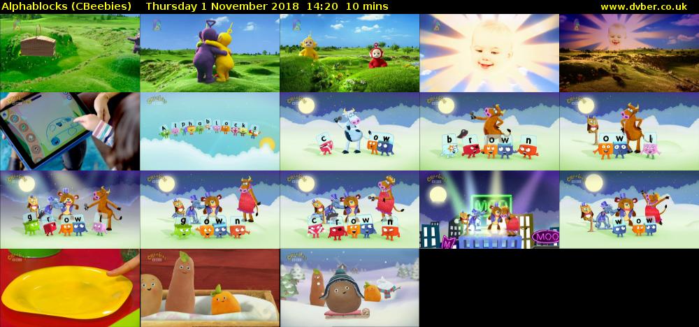 Alphablocks (CBeebies) Thursday 1 November 2018 14:20 - 14:30