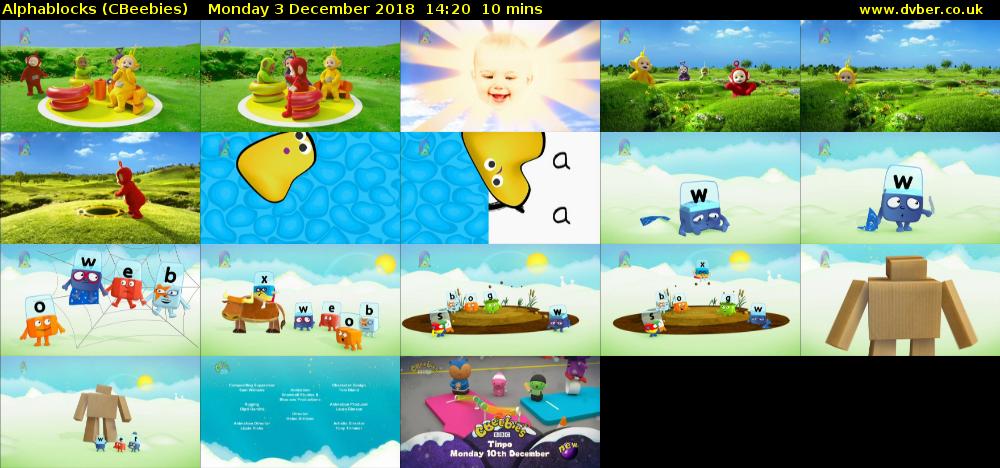 Alphablocks (CBeebies) Monday 3 December 2018 14:20 - 14:30