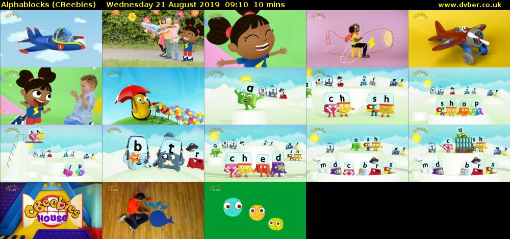 Alphablocks (CBeebies) Wednesday 21 August 2019 09:10 - 09:20