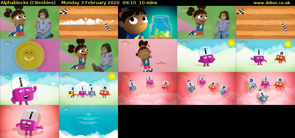 Alphablocks (CBeebies) Monday 3 February 2020 09:10 - 09:20
