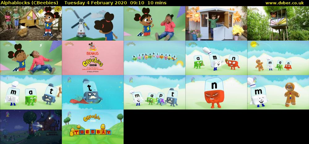 Alphablocks (CBeebies) Tuesday 4 February 2020 09:10 - 09:20