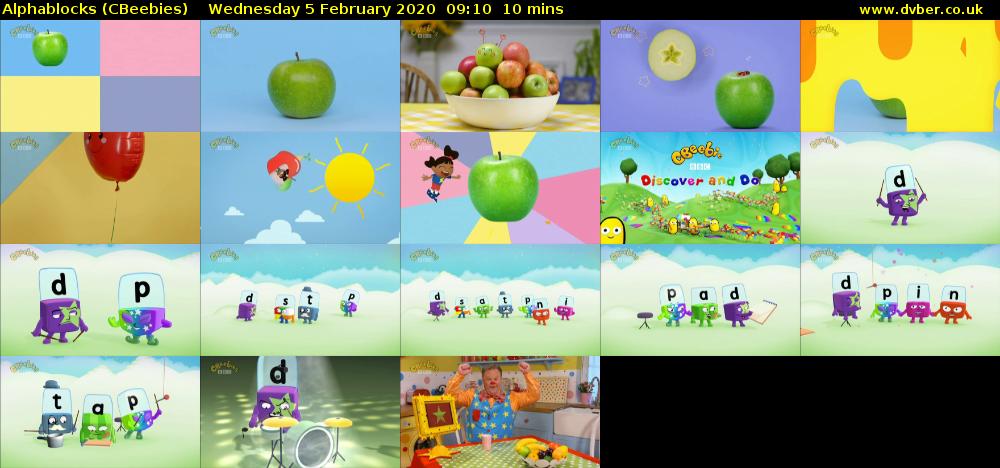 Alphablocks (CBeebies) Wednesday 5 February 2020 09:10 - 09:20