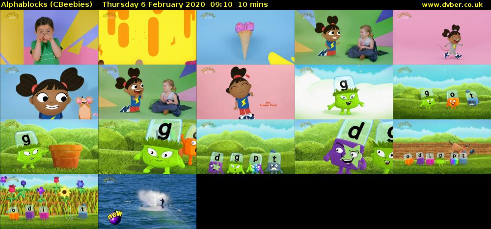 Alphablocks (CBeebies) Thursday 6 February 2020 09:10 - 09:20