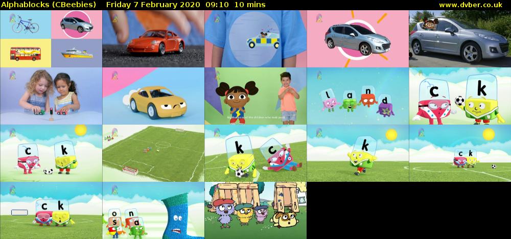 Alphablocks (CBeebies) Friday 7 February 2020 09:10 - 09:20