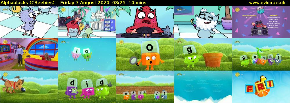 Alphablocks (CBeebies) Friday 7 August 2020 08:25 - 08:35