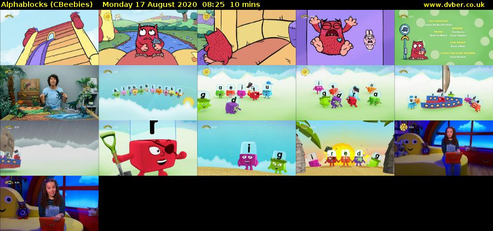 Alphablocks (CBeebies) Monday 17 August 2020 08:25 - 08:35
