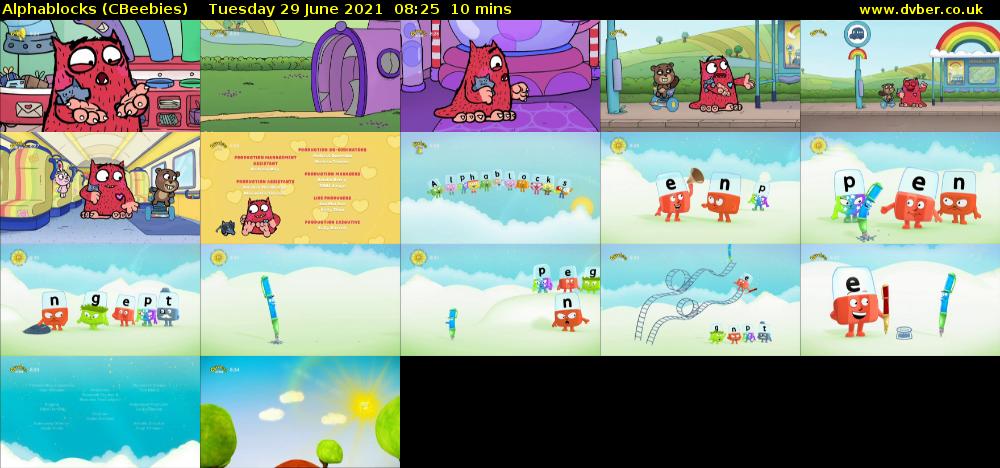 Alphablocks (CBeebies) Tuesday 29 June 2021 08:25 - 08:35