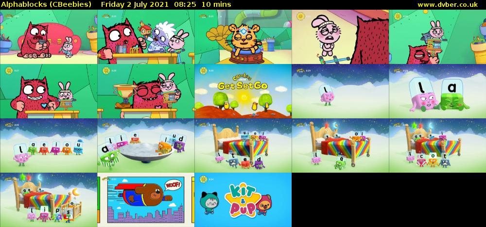 Alphablocks (CBeebies) Friday 2 July 2021 08:25 - 08:35