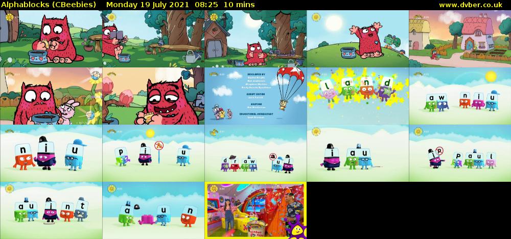 Alphablocks (CBeebies) Monday 19 July 2021 08:25 - 08:35