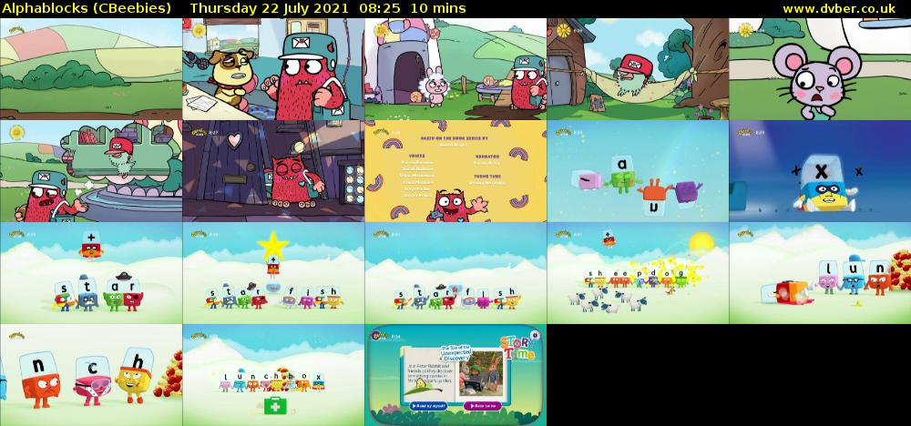 Alphablocks (CBeebies) Thursday 22 July 2021 08:25 - 08:35