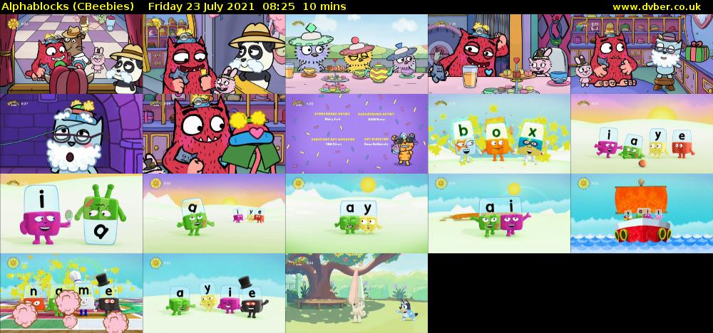 Alphablocks (CBeebies) Friday 23 July 2021 08:25 - 08:35