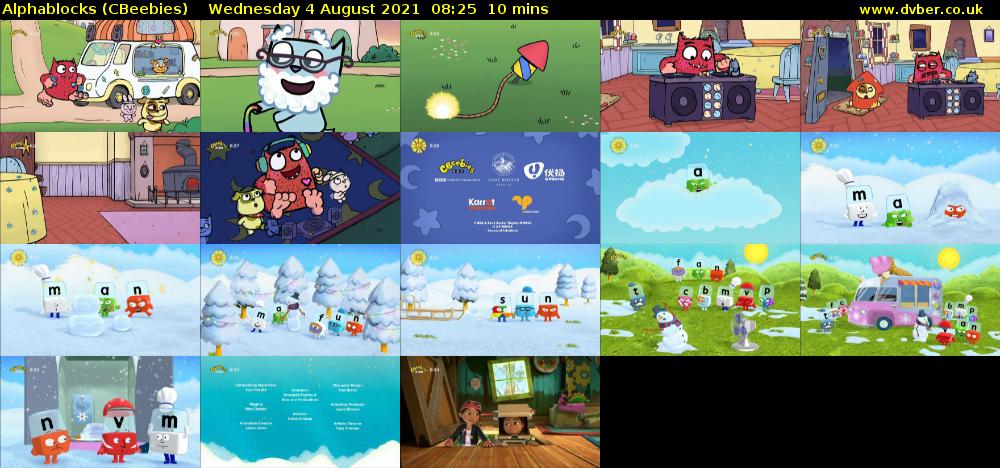Alphablocks (CBeebies) Wednesday 4 August 2021 08:25 - 08:35