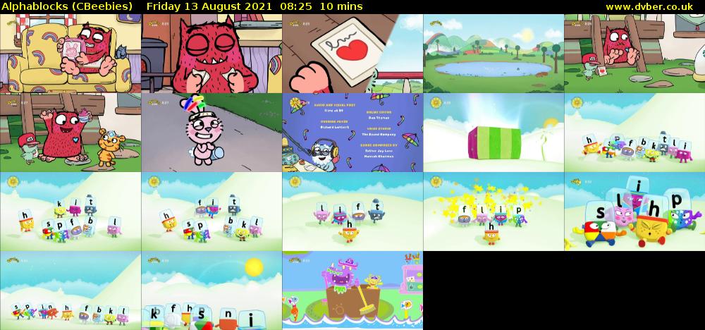 Alphablocks (CBeebies) Friday 13 August 2021 08:25 - 08:35